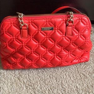Orangepink Kate Spade purse with crossbody satchel